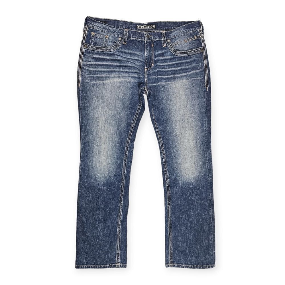Affliction Ace Straight Leg Blue Denim‎ Jeans Men's Size 42